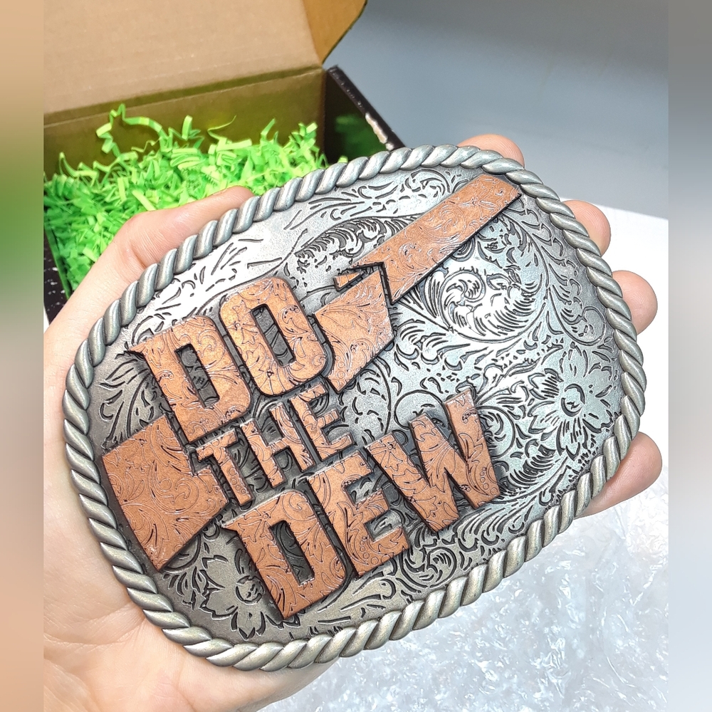 RARE Mountain Dew Men Women Belt Buckle Collectible Oversized Gift Accessories